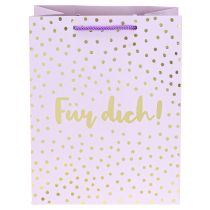 Artikel Elegante Geschenktüte Lila mit Henkeln „Für dich!“ Papier 18×10×23cm 2St