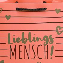 Artikel Geschenktüte mit Herzen Lieblingsmensch Papier 18x10x23cm 2St – Hochwertige Geschenkverpackung