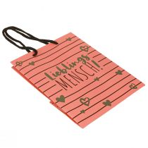 Artikel Geschenktüte mit Herzen Lieblingsmensch Papier 18x10x23cm 2St – Hochwertige Geschenkverpackung