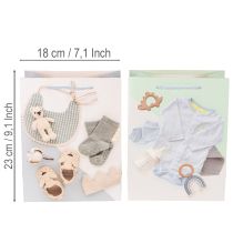 Artikel Papiertasche Geschenkverpackung 23 cm B2B für Babyartikel Geburt 2 Stück