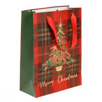 Artikel Weihnachtliche Geschenktüten Rot-Grün mit Baum-Motiv und Merry Christmas 18x24cm 4er-Set