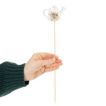 Artikel Gießkannen-Dekostecker aus Holz 34 cm für Blumensträuße und Balkon-Dekoration, 8 Stück