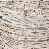 Artikel Gießkanne Deko aus hochwertigem Rattan in weißer Flecht-Optik, 26 cm hoch