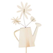 Artikel Frühlingshafte Gießkannenstecker aus Holz, bunte Gartendeko im Set, 12 Stück