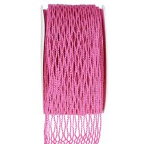 Netzband Gitterband Dekoband Pink drahtverstärkt 50mm 10m