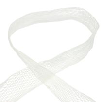 Netzband Gitterband Dekoband Weiß drahtverstärkt 50mm 10m