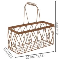 Artikel Gitterkorb Metall Korb Rost Optik 28x13,5x14cm 2St