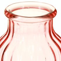 Artikel Elegante Glas-Blumenvase Retro Rosa Ø11cm H14,5cm 2St - Für Floristen