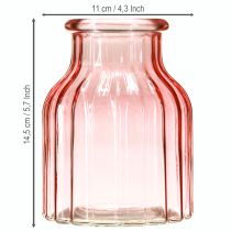 Artikel Elegante Glas-Blumenvase Retro Rosa Ø11cm H14,5cm 2St - Für Floristen