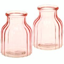 Artikel Elegante Glas-Blumenvase Retro Rosa Ø11cm H14,5cm 2St - Für Floristen