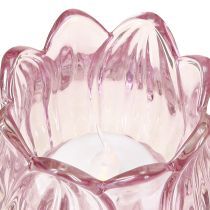 Artikel Glas-Teelichthalter Tulpe Lila Ø7cm H7cm 2St – Romantische Dekoration & Geschenkidee