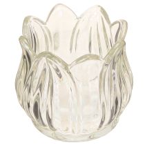 Artikel Glas Teelichthalter Tulpe Klar Ø7cm H7cm 2St - Eleganz & Stil für Floristen