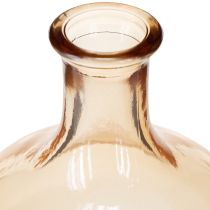 Artikel Amber und Klarglas Minivasen Set Ø7,5cm H11cm – 4 dekorative Glasflaschen für stilvolle Arrangements