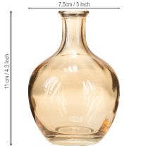 Artikel Amber und Klarglas Minivasen Set Ø7,5cm H11cm – 4 dekorative Glasflaschen für stilvolle Arrangements