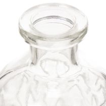 Artikel Glasflasche Rautenmuster 13cm klar 6St Vase Dekoflasche