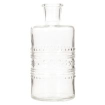 Artikel Glasflasche zylindrisch klar mit Muster 15cm als Dekovase 6er Set