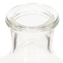 Artikel Glasflasche zylindrisch klar mit Muster 15cm als Dekovase 6er Set