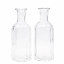 Artikel Deko Glasflasche mit Rillendekor Klar Ø7,5cm H19cm 6 St