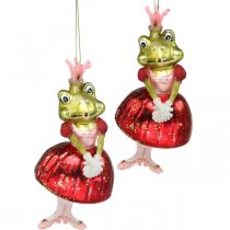 Artikel Froschprinzessin, Christbaumschmuck, Märchendeko, Baumanhänger Echtglas H14cm 2St