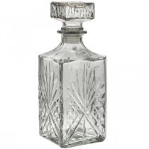 Glaskaraffe, Glasflasche mit Stöpsel, Karaffe Glas H24cm