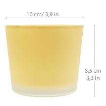Glas Blumentopf Gelb Übertopf Glaskübel Ø10cm H8,5cm