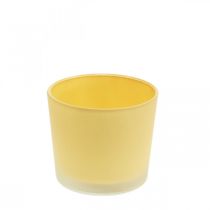 Glas Blumentopf Gelb Übertopf Glaskübel Ø10cm H8,5cm