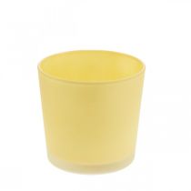 Glas Blumentopf Gelb Dekoglas Glaskübel Ø11,5cm H11cm