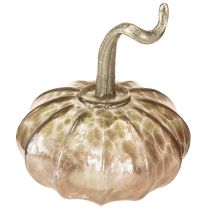 Artikel Herbstliche Glaskürbis Tischdekoration aus Glas und Metall, 14 cm, 2er-Set