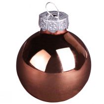Artikel 24er Set Weihnachtsbaumkugeln Glas Silber & Apricot Ø4cm - Eleganter Baumschmuck