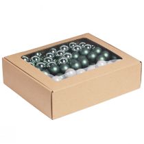 Artikel Zauberhafte Mini-Weihnachtskugeln am Draht in Grün und Perlmuttgrau, 140er Set, Ø25mm - Vielseitige Dekoration