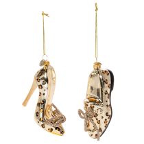 Artikel Glasschuh-Ornamente Leopardenmuster aus Glas 13cm 2er-Set