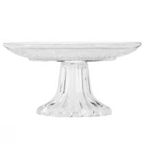 Artikel Glasteller auf Fuß Flache Glasschale mit Muster Klar Ø15cm - Elegantes Design für stilvolle Präsentation