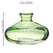 Artikel Glasvase Bauchig Grün Minivasen Ø9cm H6cm 6 St Retro Tischdeko