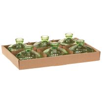 Artikel Glasvase Bauchig Grün Minivasen Ø9cm H6cm 6 St Retro Tischdeko