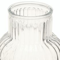 Artikel Glasvase Blumenvase Klar Rillen Ø13,5cm H20cm Dekoration Retro