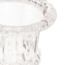 Artikel Glasvase Kleine Vase mit Fuß Klar Retro Ø11cm H14cm Blumengesteck Deko