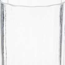 Artikel Glasvase mit Streifenstruktur transparent zylindrisch 19cm