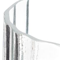 Artikel Glasvase mit Streifenstruktur transparent zylindrisch 19cm