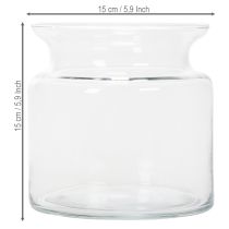 Artikel Glas Deko-Vase, zylindrisch, 15cm, für Innenraumdekoration und Blumenarrangements