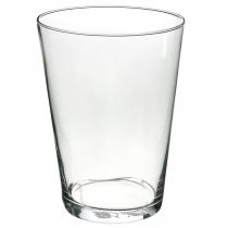 Glasvase konisch, Blumendeko, Tischvase Transparent H19,5cm Ø14cm
