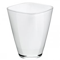 Orchideen Übertopf Weiß Glas H17cm B13cm