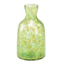 Artikel Glasvase Glas Deko Blumenvase Grün Gelb Ø10cm H18cm