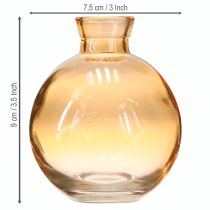 Artikel Glasvasen Bauchig Mini Dekovasen Orange Ø7,5cm H9cm 6 St - Perfekte Retro-Tischdeko