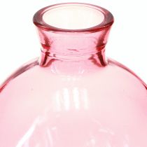 Artikel Glasvasen Bauchig Rosa Retro Minivasen Ø7,5cm H9cm 6 St – Ideal für Floristen