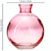 Artikel Glasvasen Bauchig Rosa Retro Minivasen Ø7,5cm H9cm 6 St – Ideal für Floristen