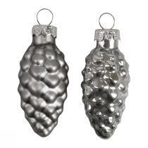 Artikel Weihnachtszapfen Glaszapfen Glas Deko Silber H6,5cm 10 St