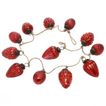 Glaszapfen Girlande Christbaumschmuck Hängedeko Rot 120cm