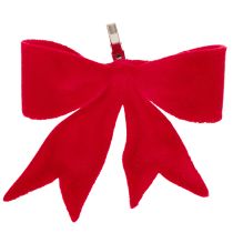 Artikel Dekoschleifen Rot 11cm mit Clip 4 Stück Textil für Weihnachtsdekoration