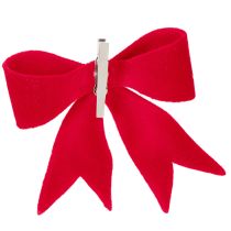 Artikel Dekoschleifen Rot 11cm mit Clip 4 Stück Textil für Weihnachtsdekoration