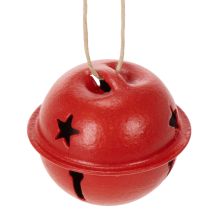 Artikel 9er Set Deko-Glöckchen aus Metall, Sternenmuster, Rot, Ø 3cm